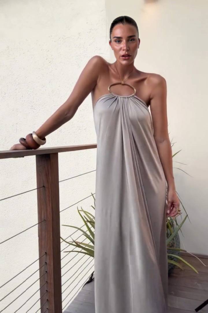 Halter-Neck Backless Maxi Dress