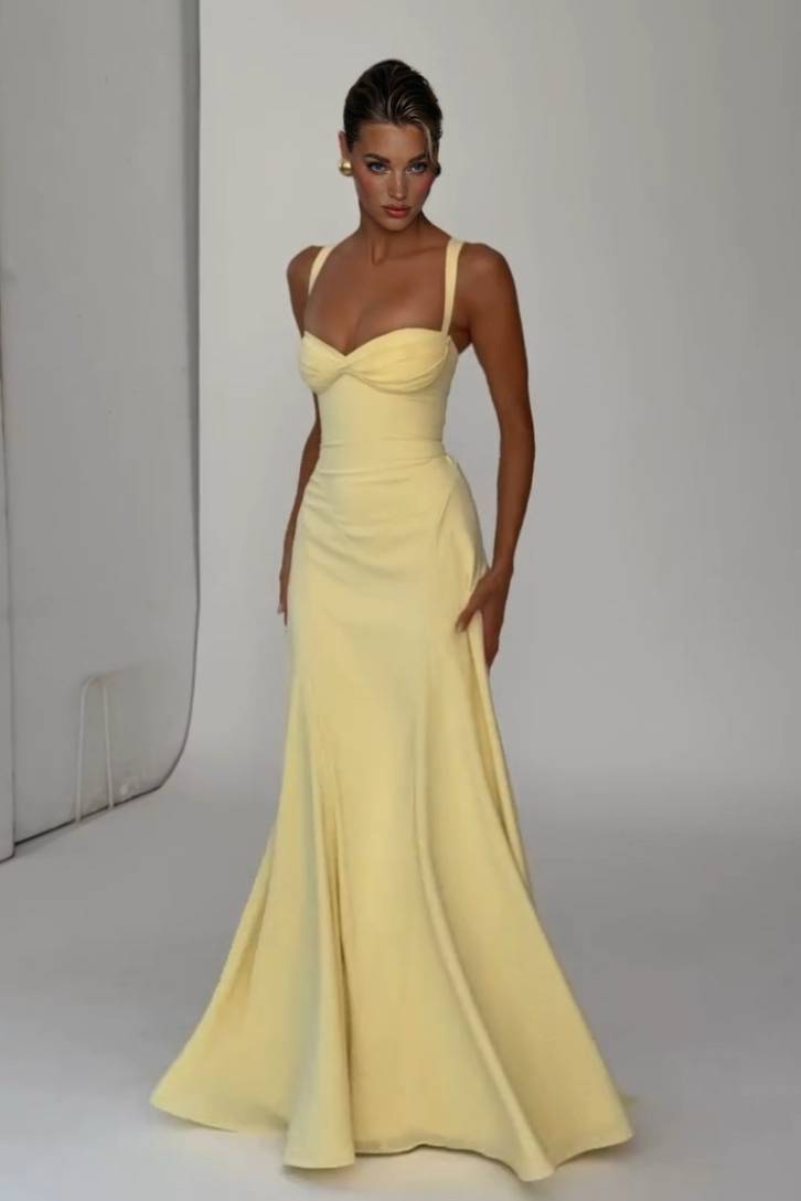 Sling Slim-Fit A- Line Maxi Dress