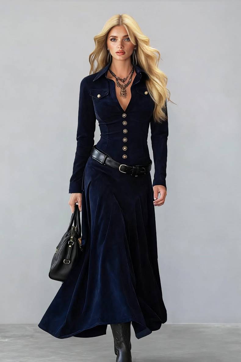 Vintage Velvet Maxi Dress