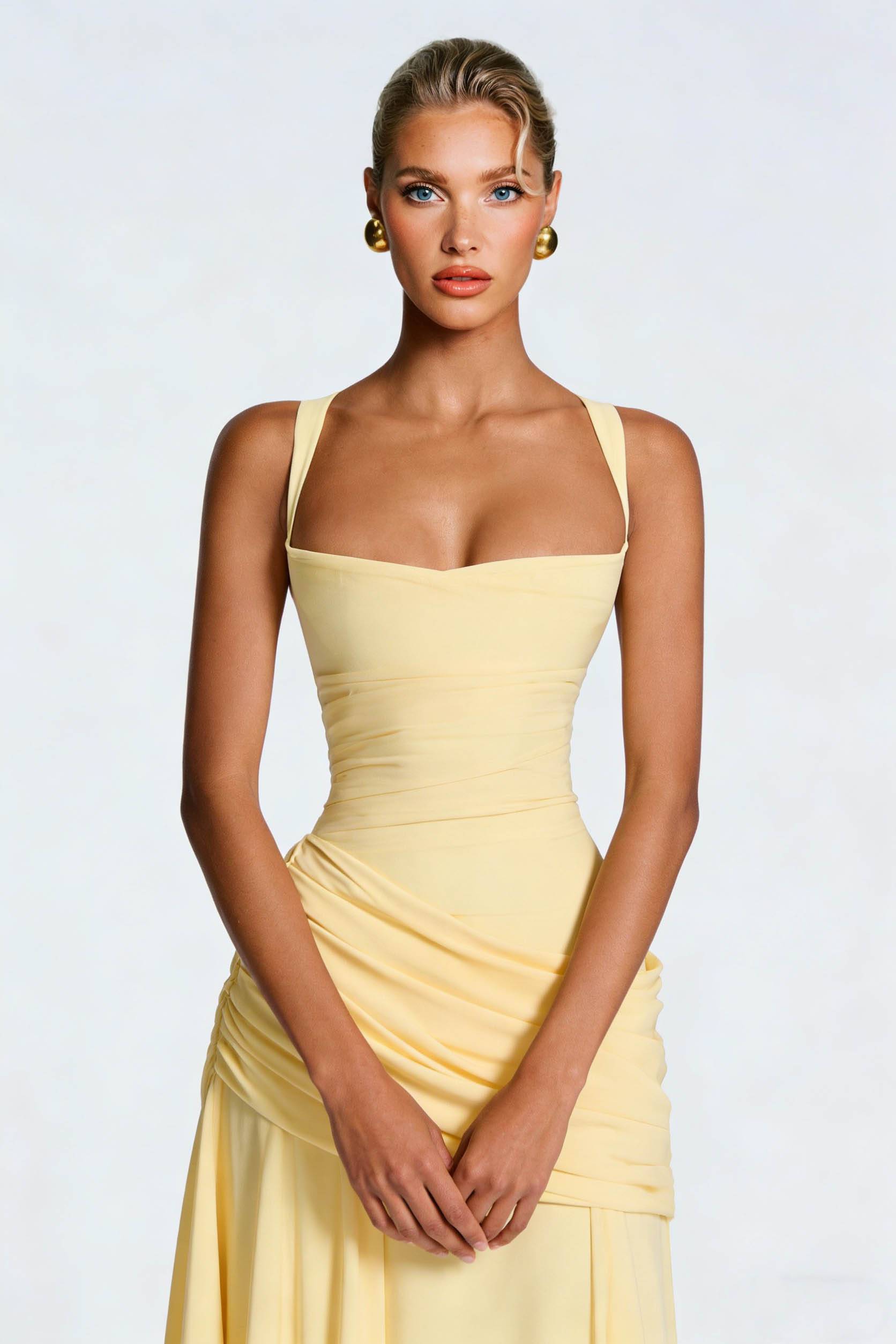 Sling Pleated Maxi Dress