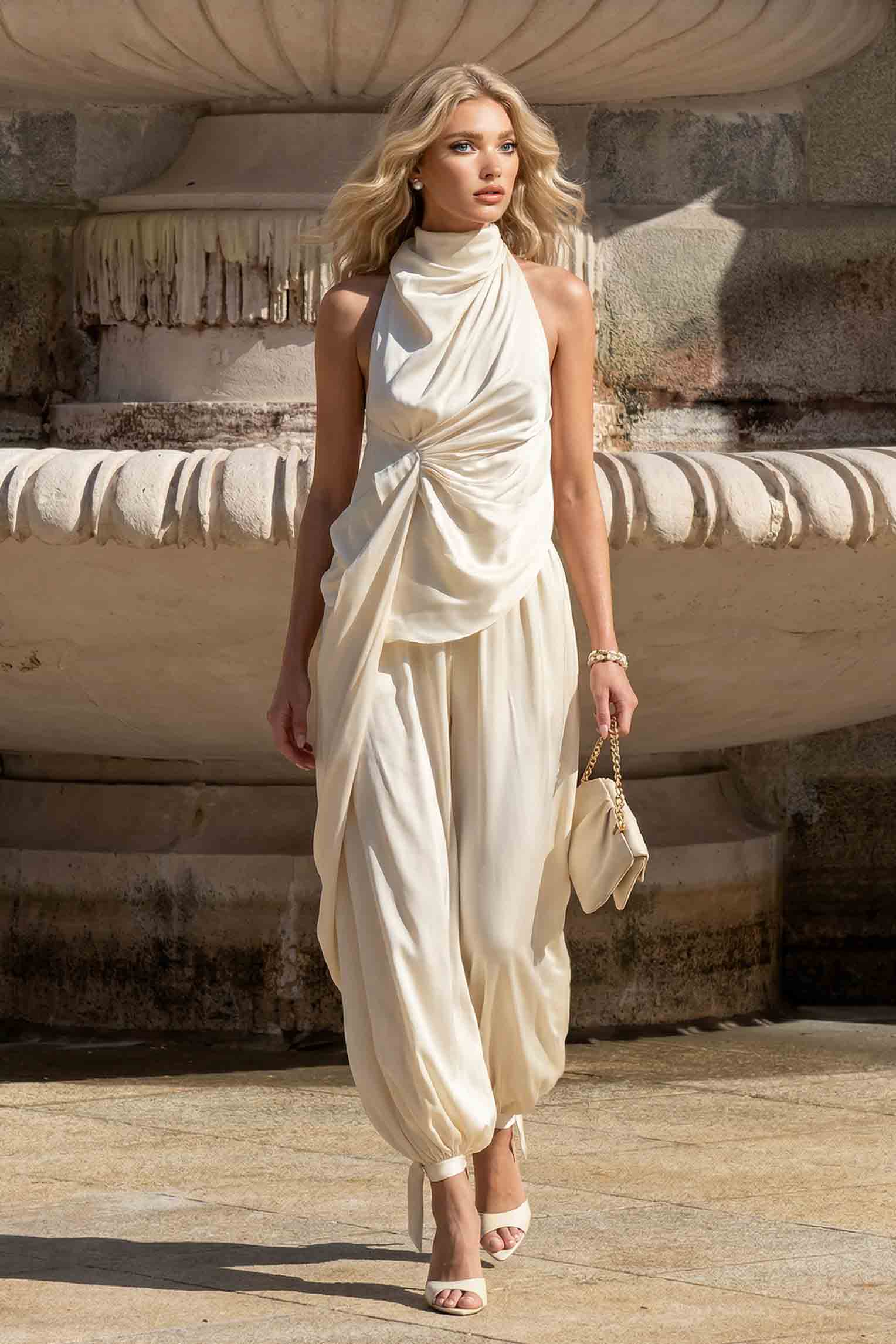 Pleated Top And Bloomers Set