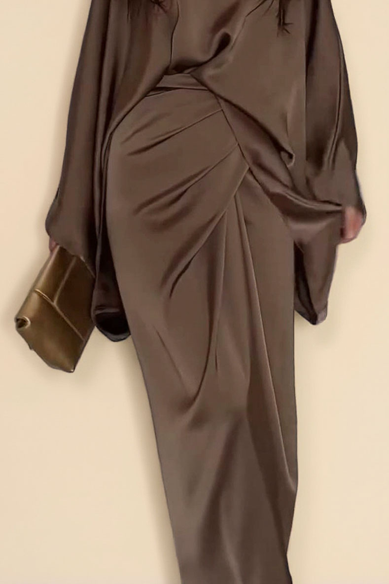 Minimalist Loose Shirt And Lace-up Skirt Suit-Shirt