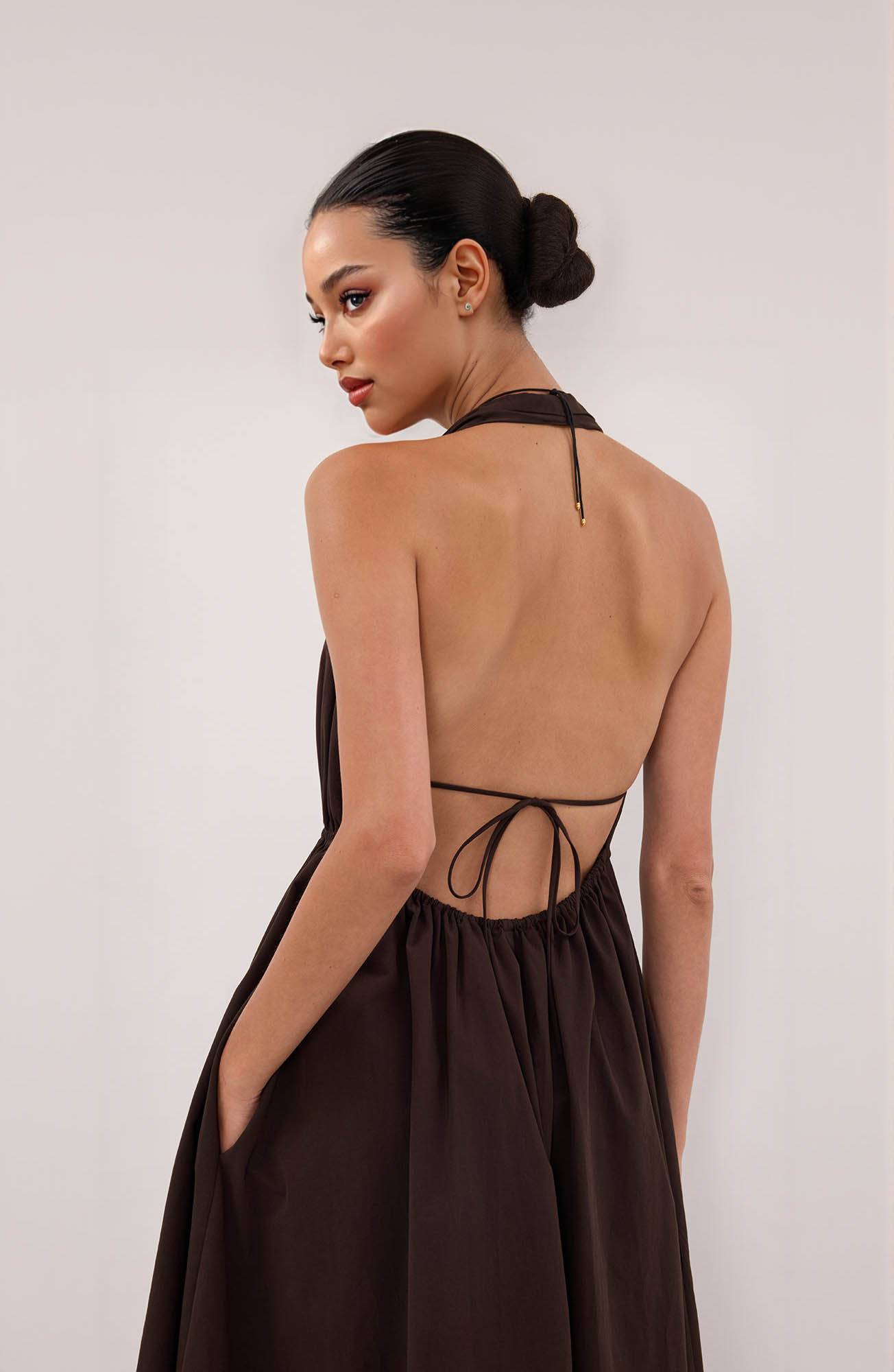 Halter Neck Backless Maxi Dress