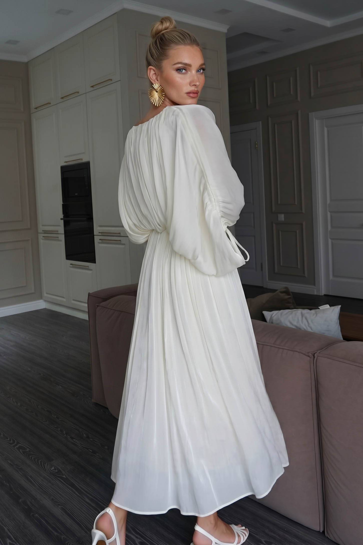 Multi-style Drawstring Design Maxi Dress