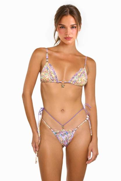 Printed Butterfly-Decorated Bikini Set 