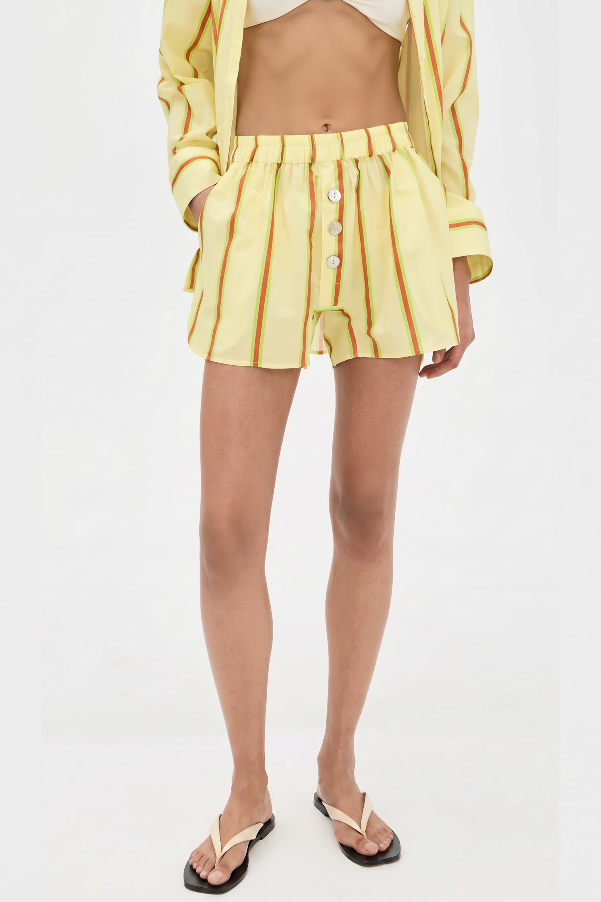 Striped Shirt And Shorts Set