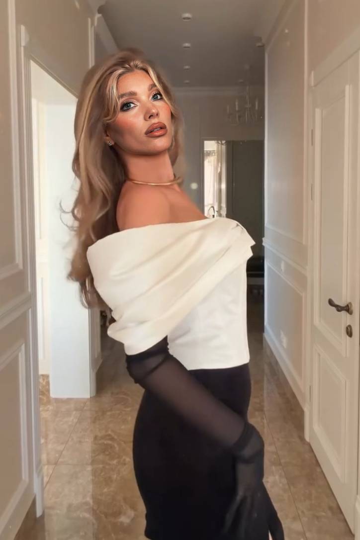 Bow Top And Velvet Skirt Set