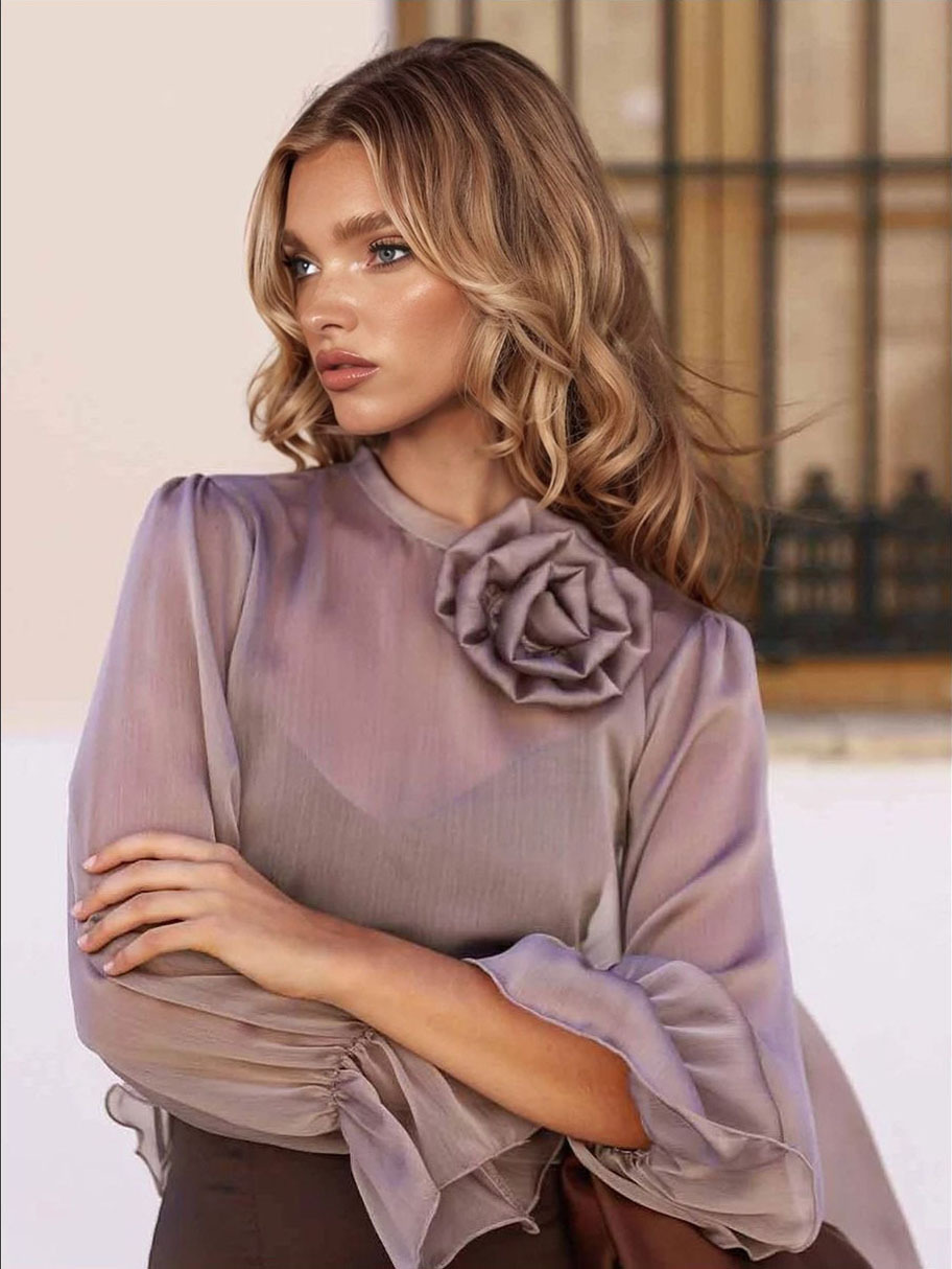 Stupable Sheer Blouse Camisole Sbed Maxi Dress