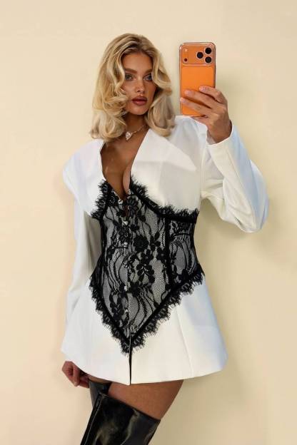 Lace Blazer  Mini Dress