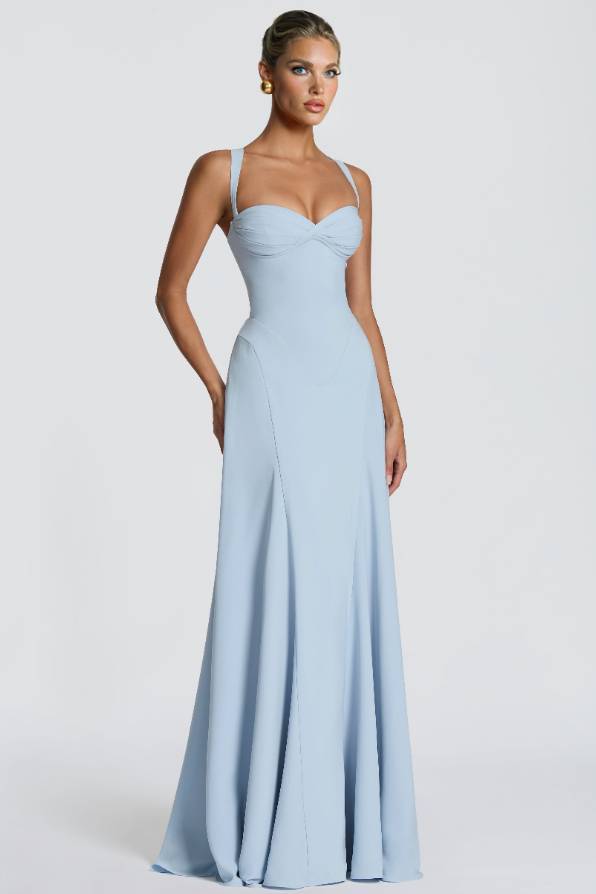 Sling Slim-Fit A- Line Maxi Dress