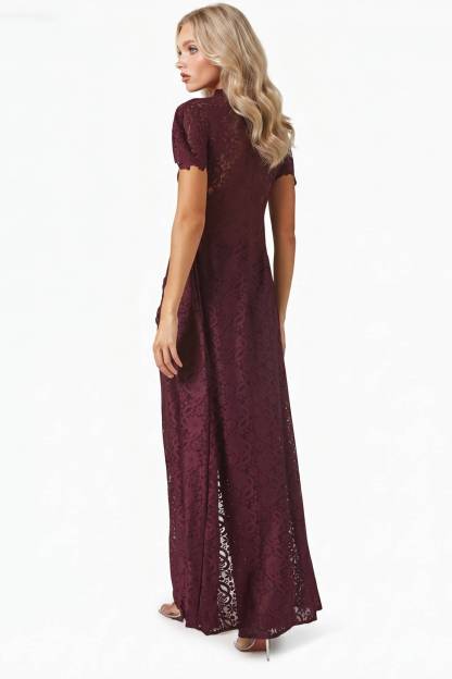 Lace Long-sleeved Top And Wide-leg Pants Set（Headscarf Not Included）