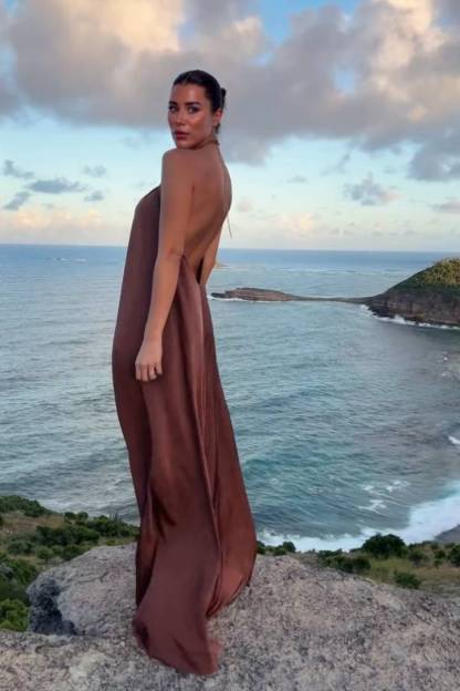 Halter-Neck Backless Maxi Dress