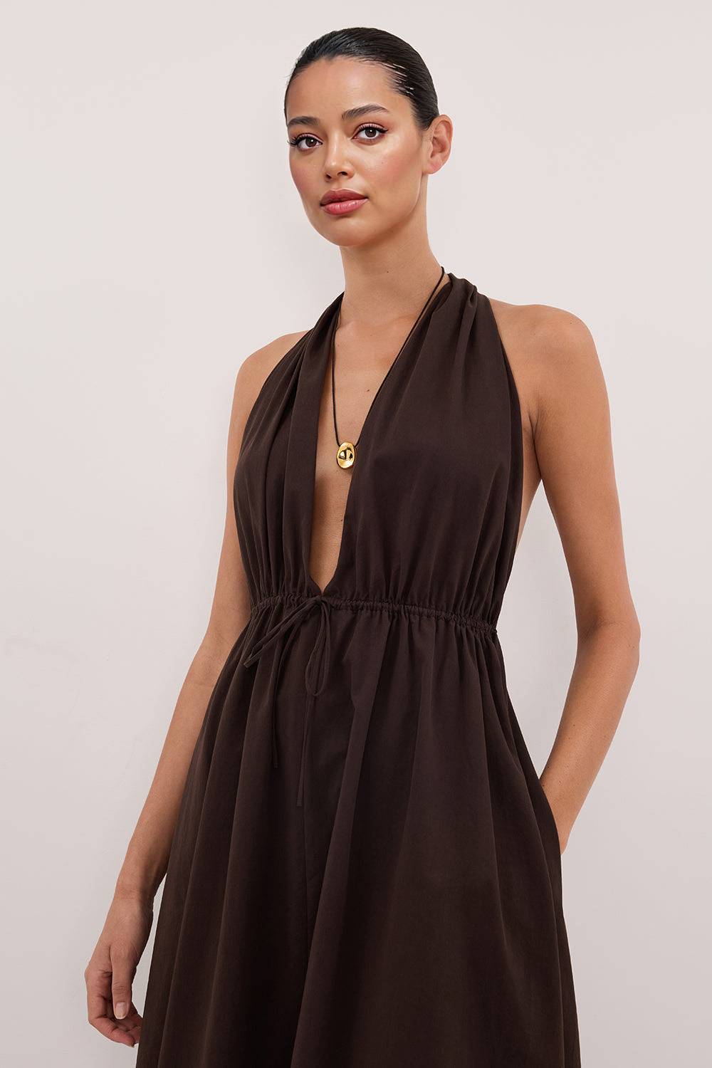 Halter Neck Backless Maxi Dress