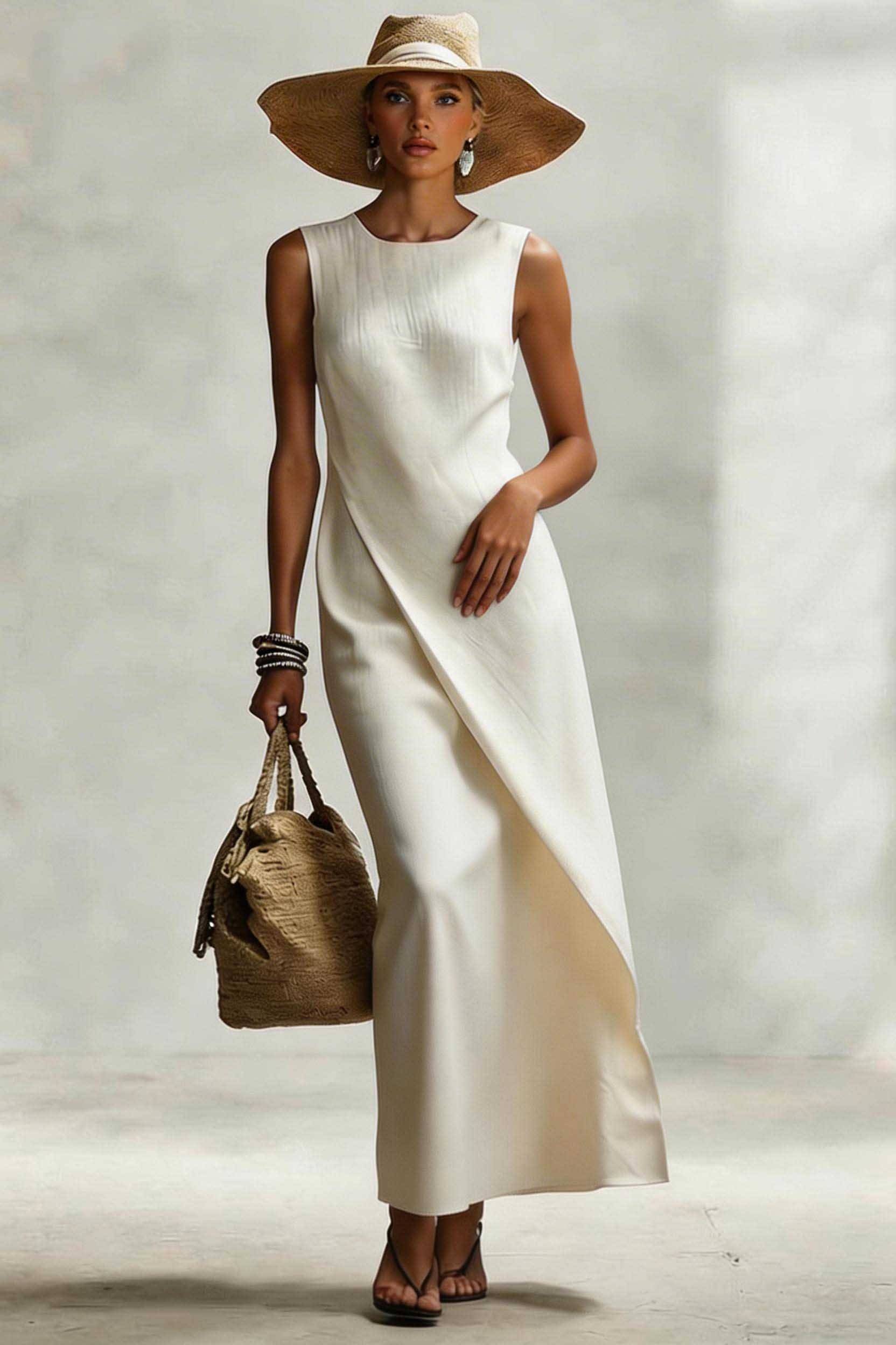 Asymmetrical Hem Design Maxi Dress