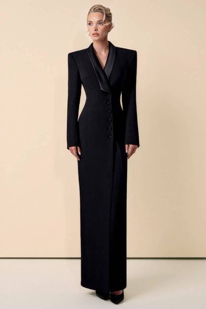 Back Slit Suit Dress