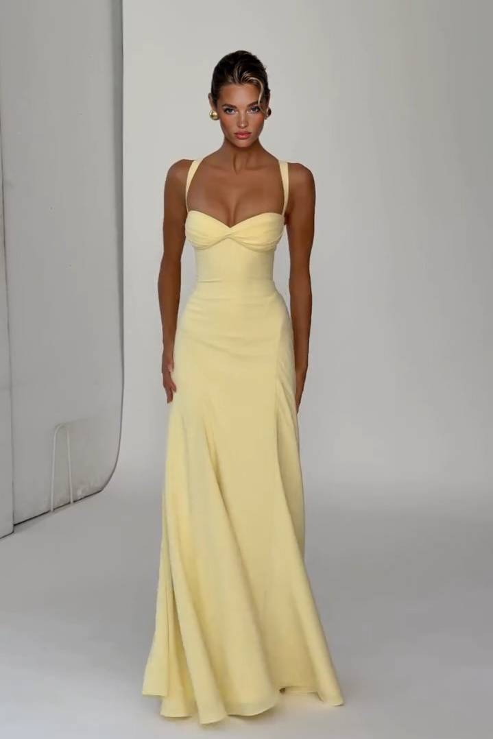 Sling Slim-Fit A- Line Maxi Dress