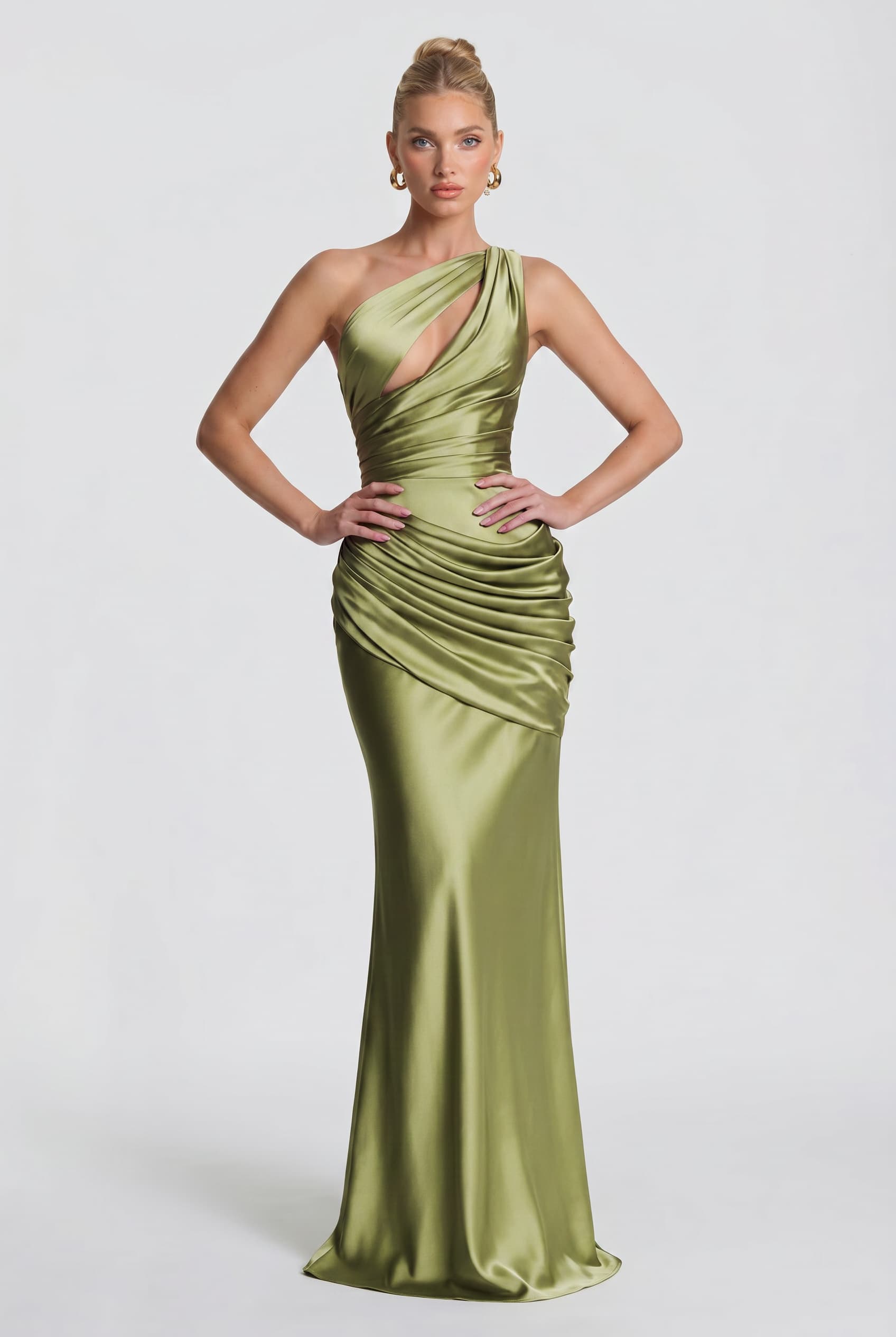 Hollow Design Pleated Maxi Dress