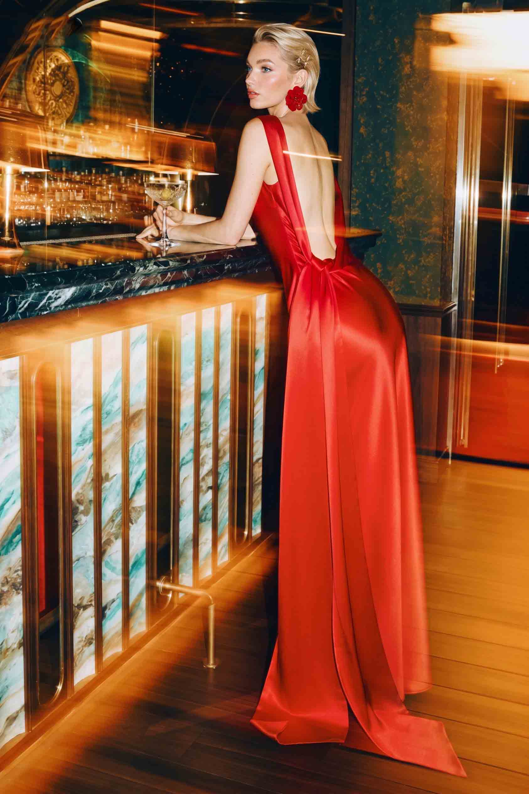 Backless Lace-Up Maxi Dress