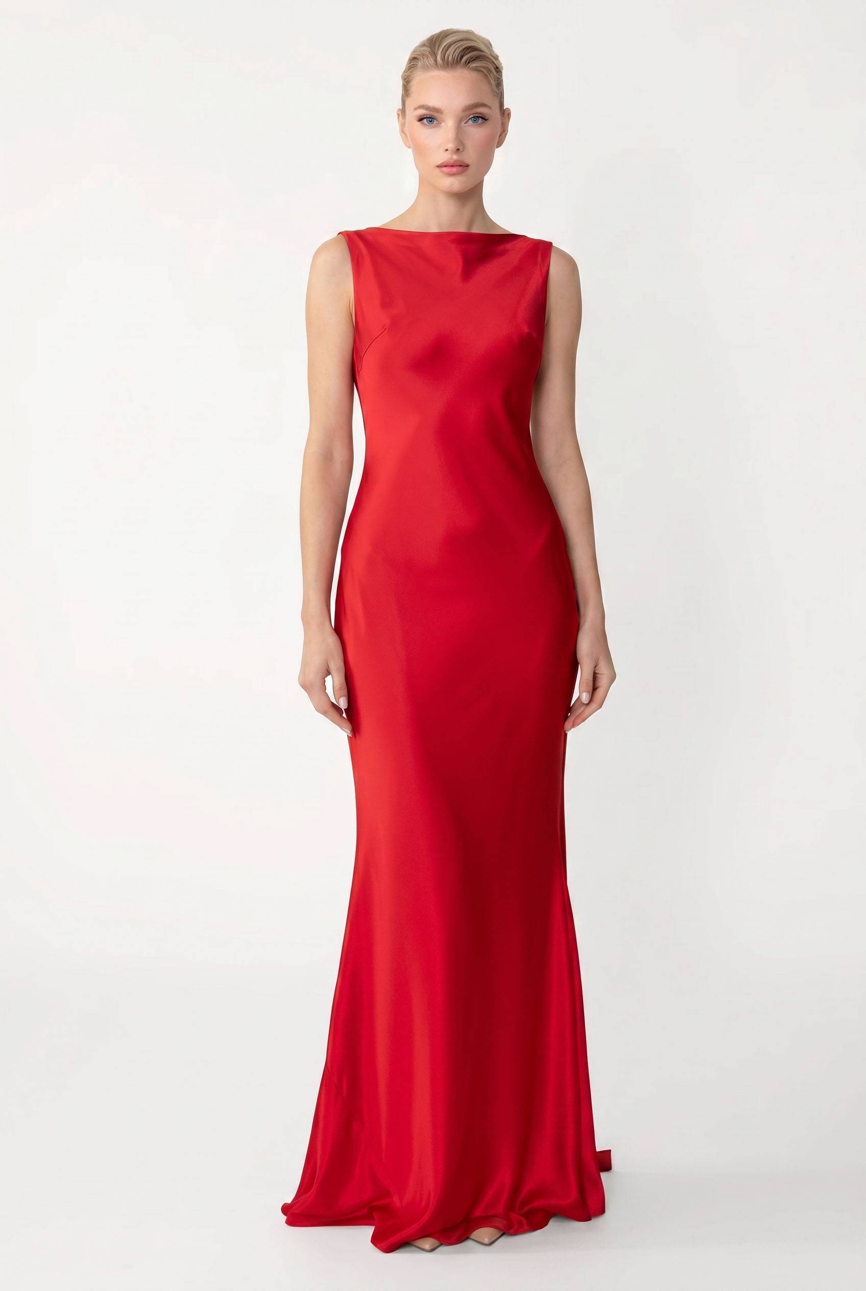 Backless Lace-Up Maxi Dress