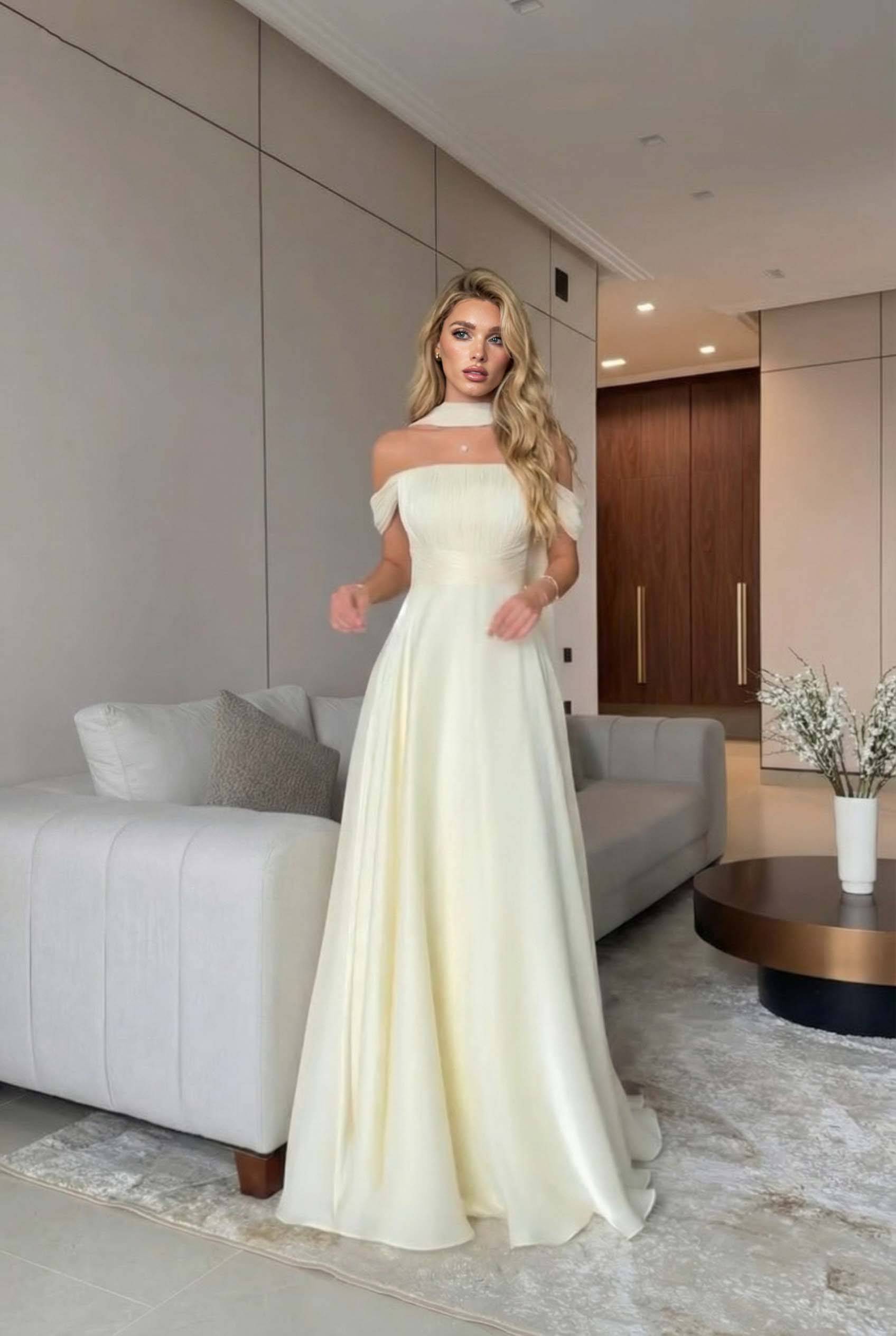 Scarf Design High Waist Maxi Dress