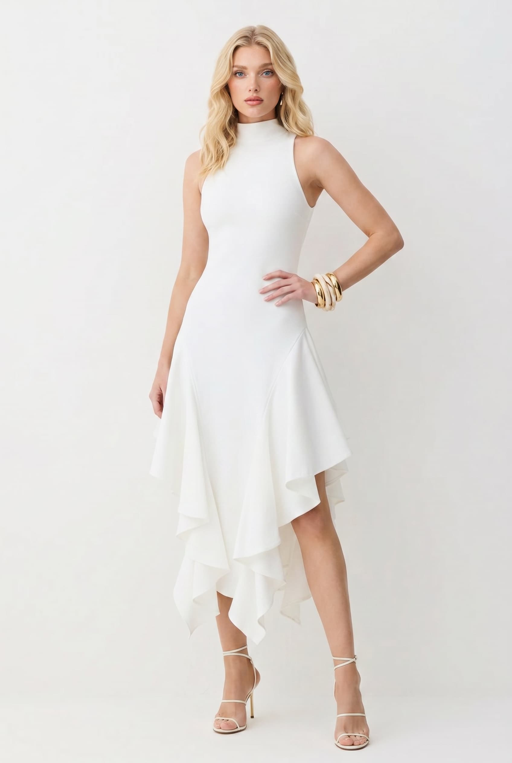 Sleeveless Irregular Hem Maxi Dress