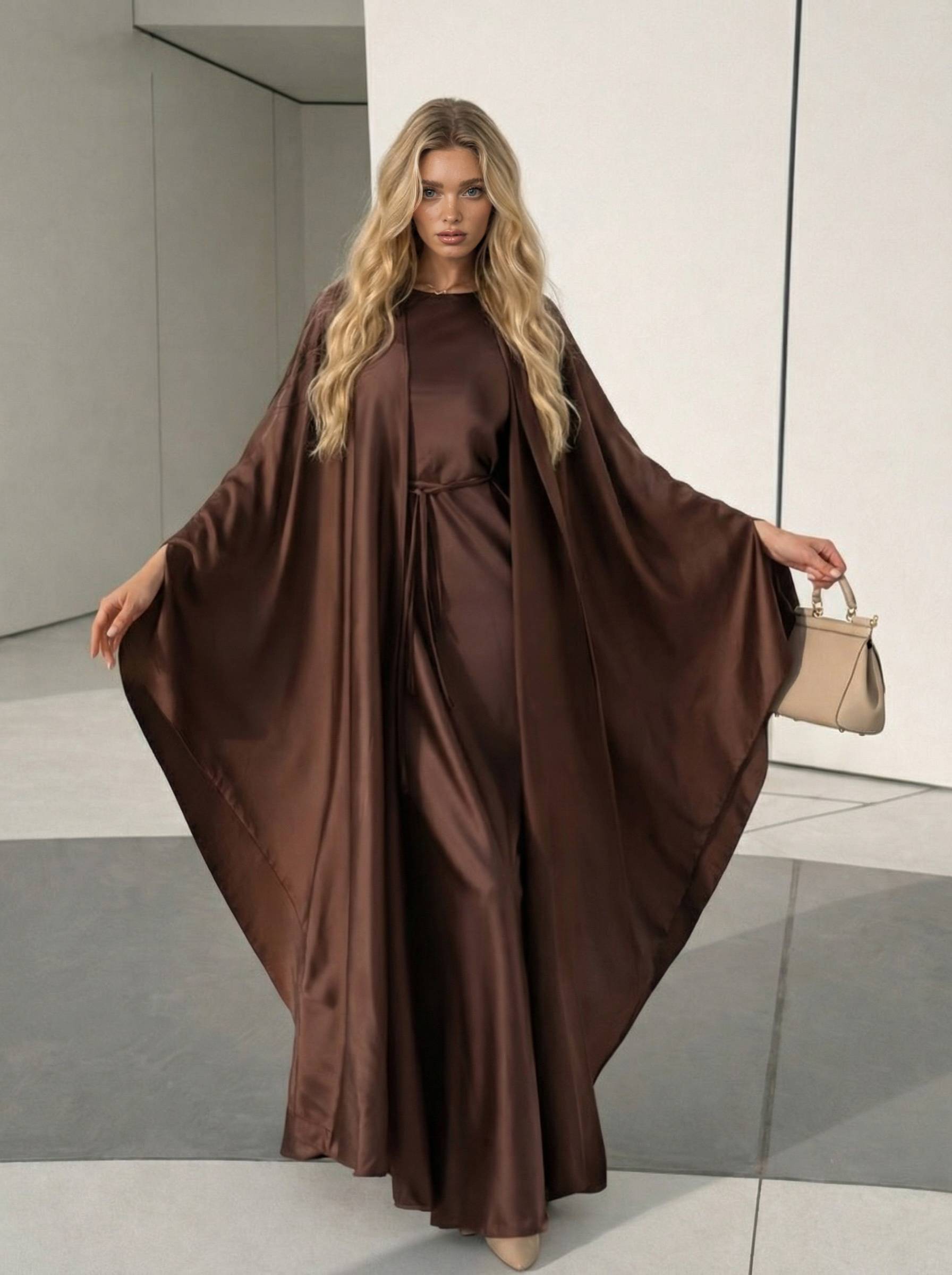 Short Sleeve Maxi Dress Shawl Set
