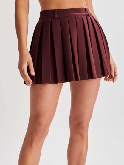 Elegant Double Breasted Off-Shoulder Top Pleated Skirt Two-Piece Set