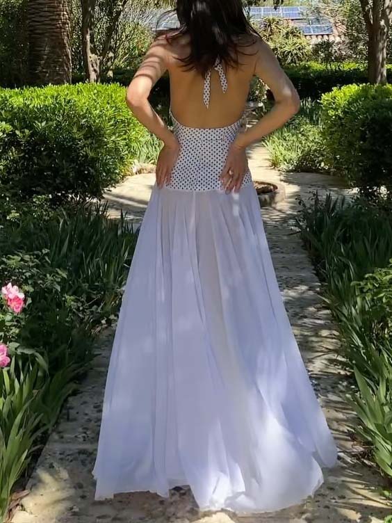 Personalized Polka Dot Print V-neck Maxi Dress