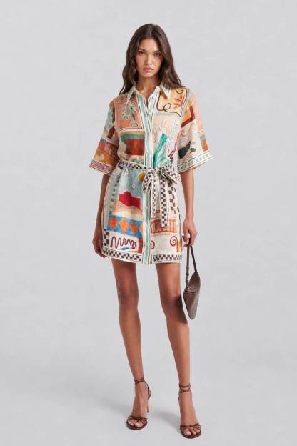 Fun Art Print Shirt Skirt