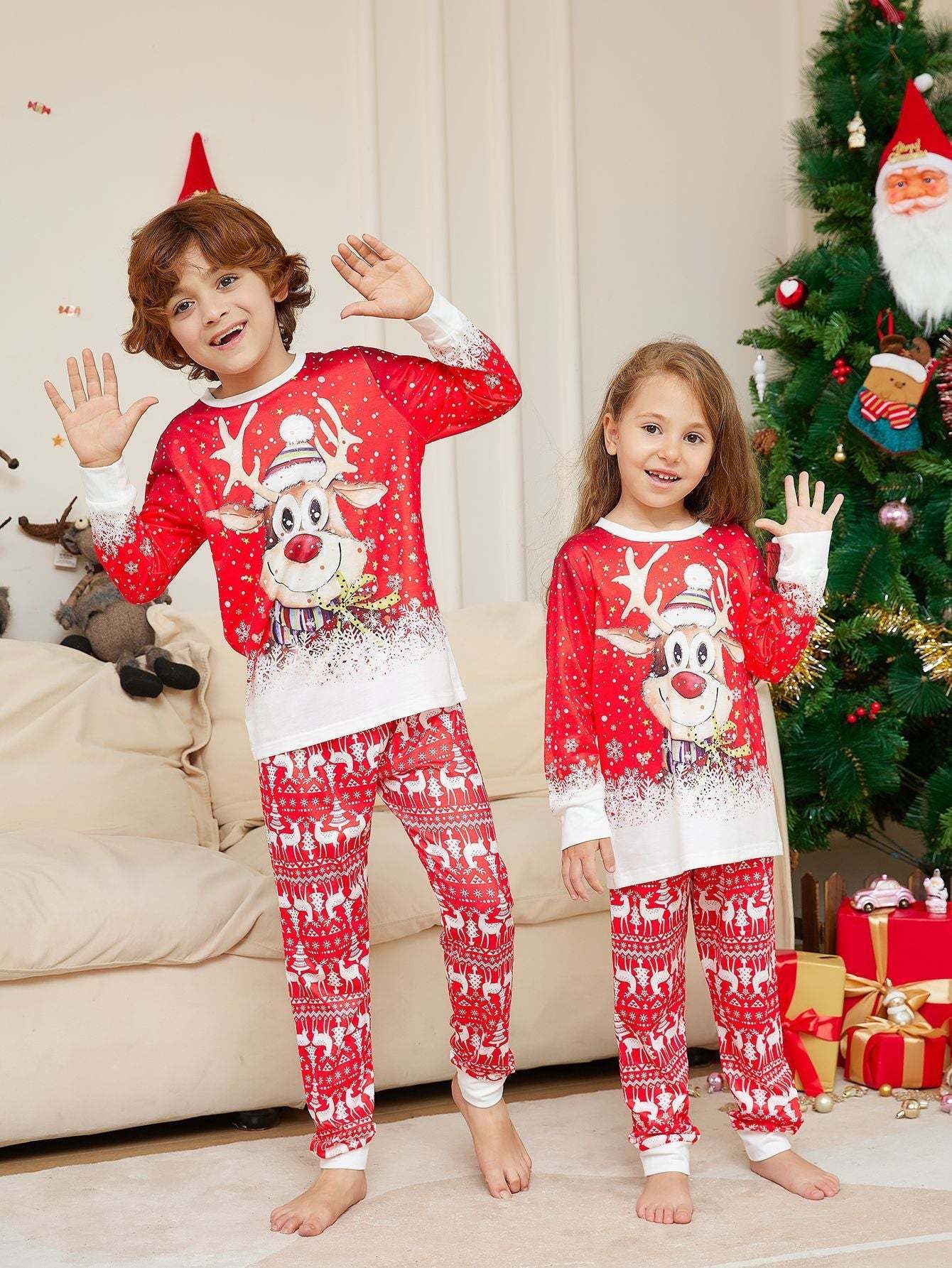 Snow Elk Fmalily Matching Pajamas