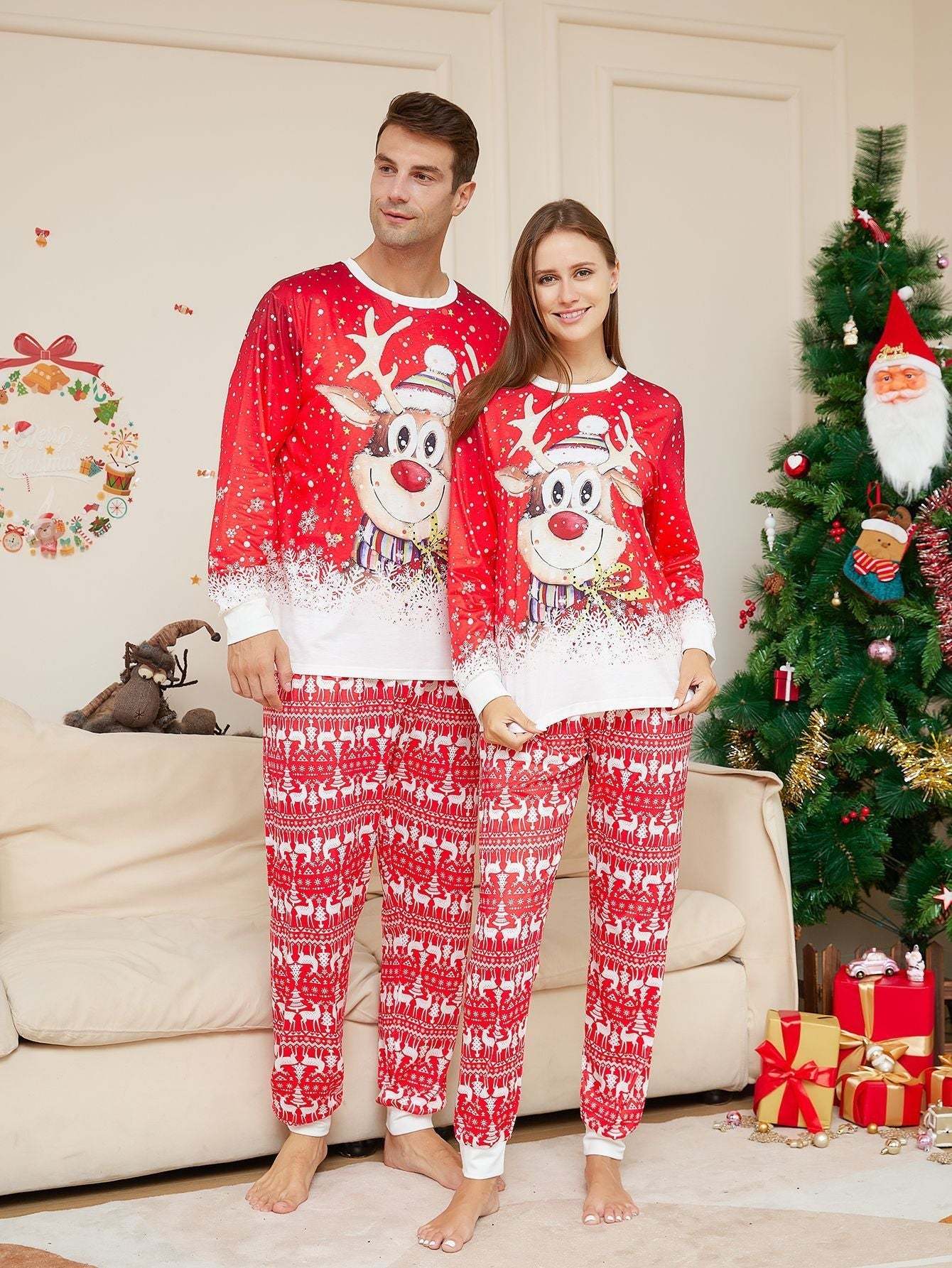 Snow Elk Fmalily Matching Pajamas