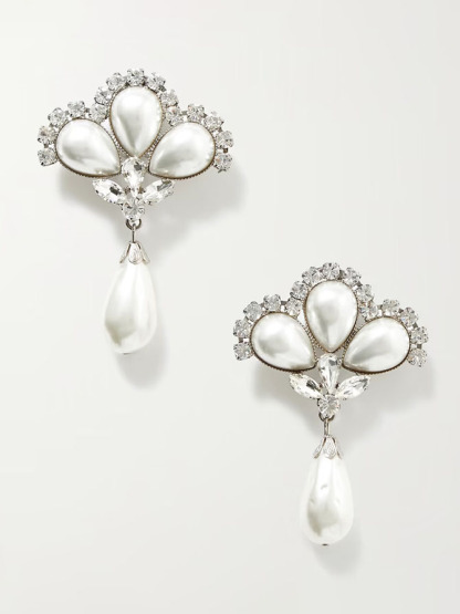 Personalized Flower Fan Shape Pearl Earrings