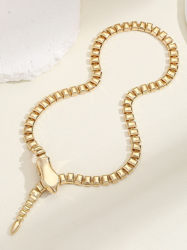 Vintage Personalized Snake Bone Snake Necklace