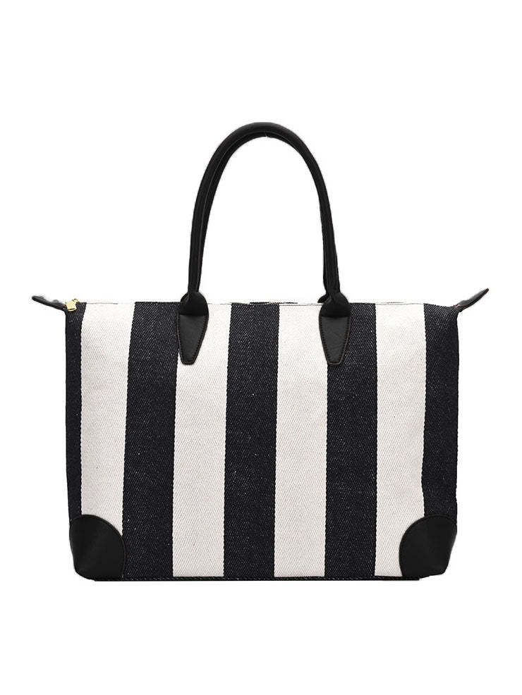 Fashion Striped Commuter Tote Bag