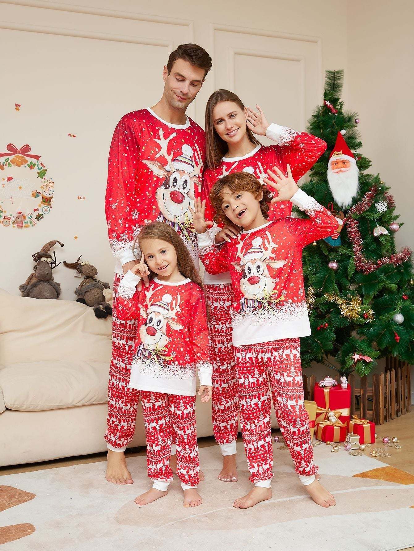 Snow Elk Fmalily Matching Pajamas