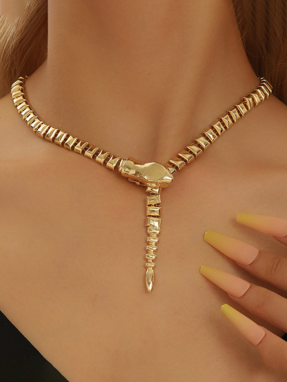 Vintage Personalized Snake Bone Snake Necklace