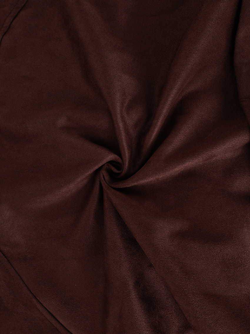 Women's Autumn/Winter Vintage-Style Faux Suede Jacket with Belt – Long-Sleeved, Brushed Finish