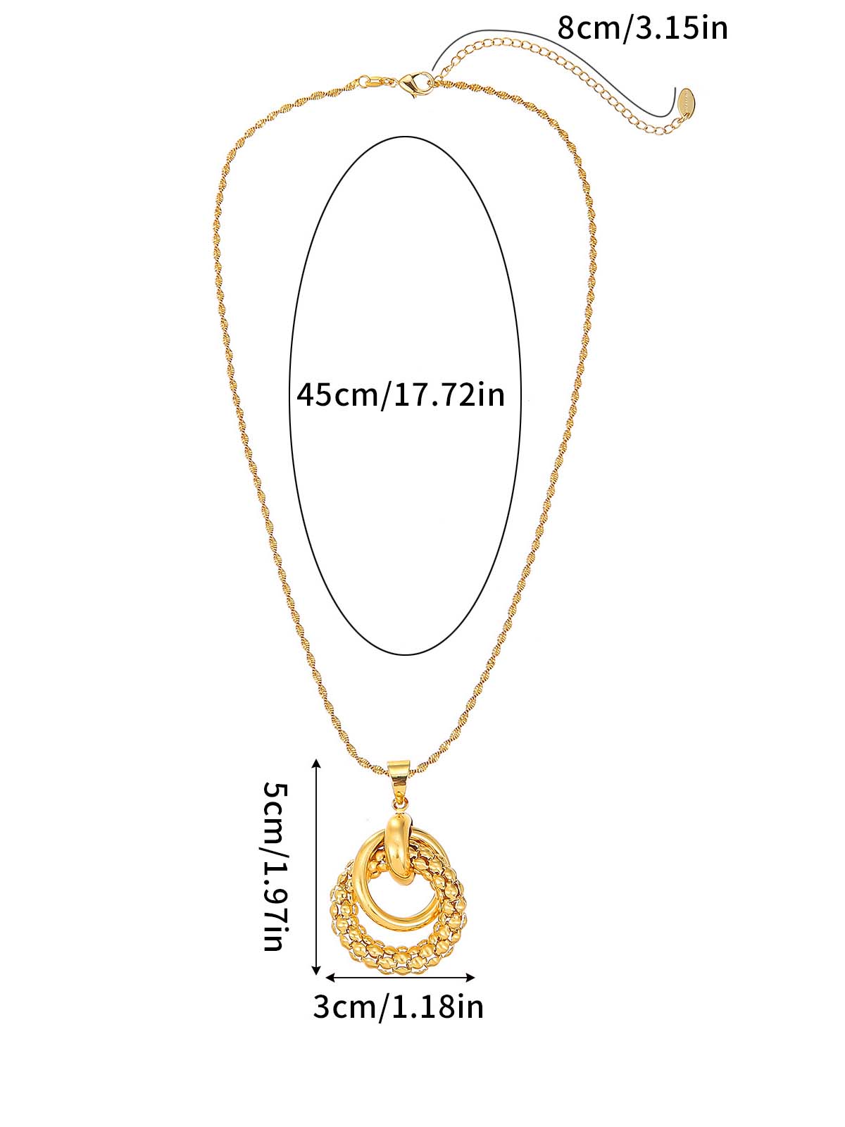Temperament Hollow Ring Pendant Necklace