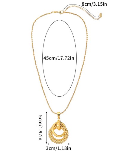 Temperament Hollow Ring Pendant Necklace