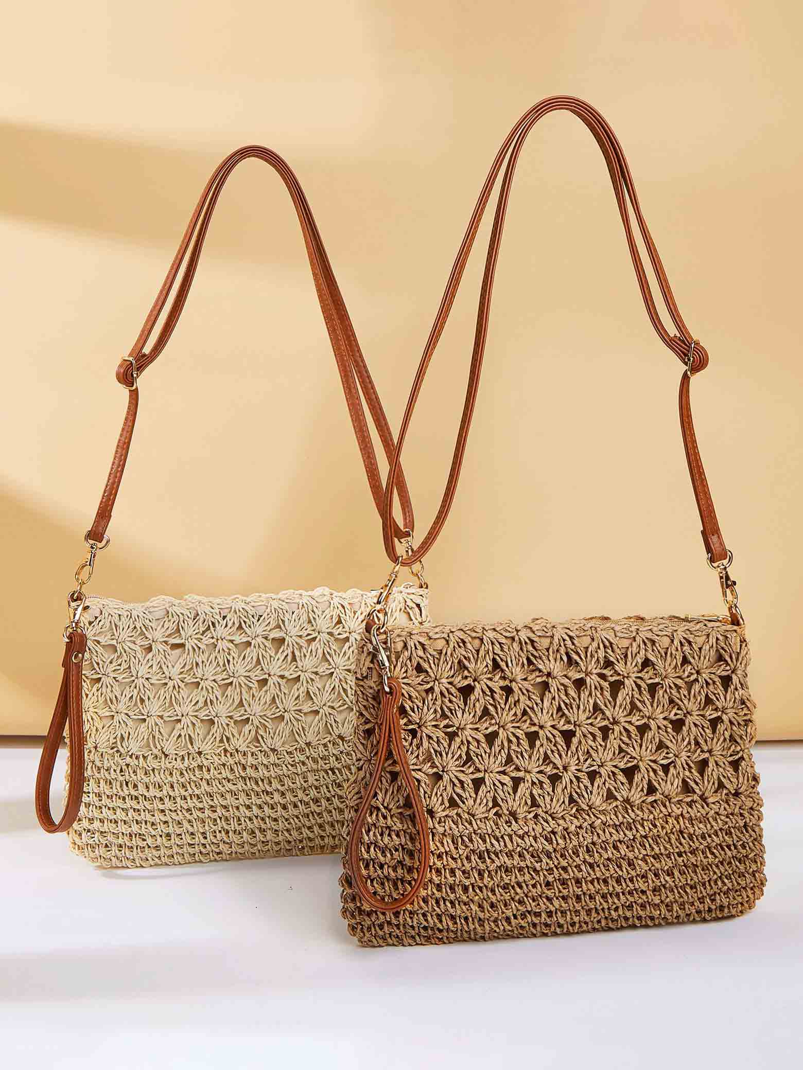 Simple Artistic Straw Beach Tote