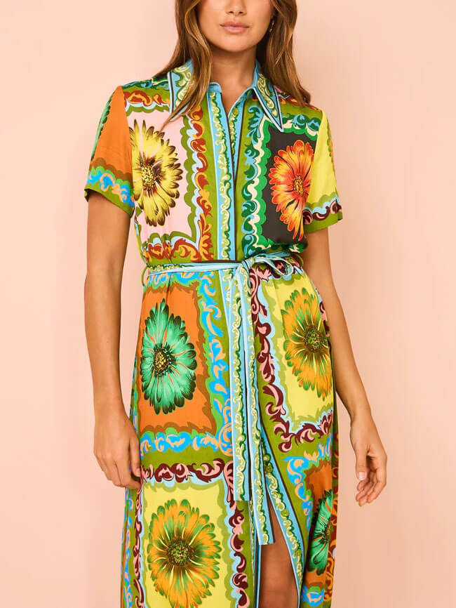 Special Sunflower Print Midi Dress – Likemychoice