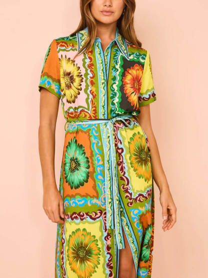 Special Sunflower Print Midi Dress – Likemychoice