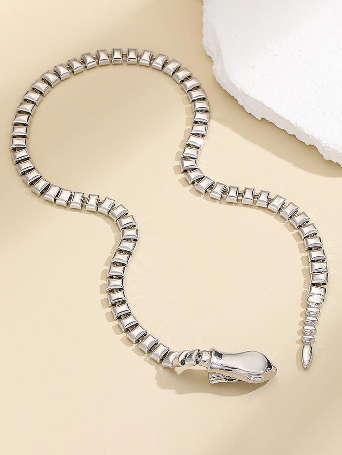 Vintage Personalized Snake Bone Snake Necklace