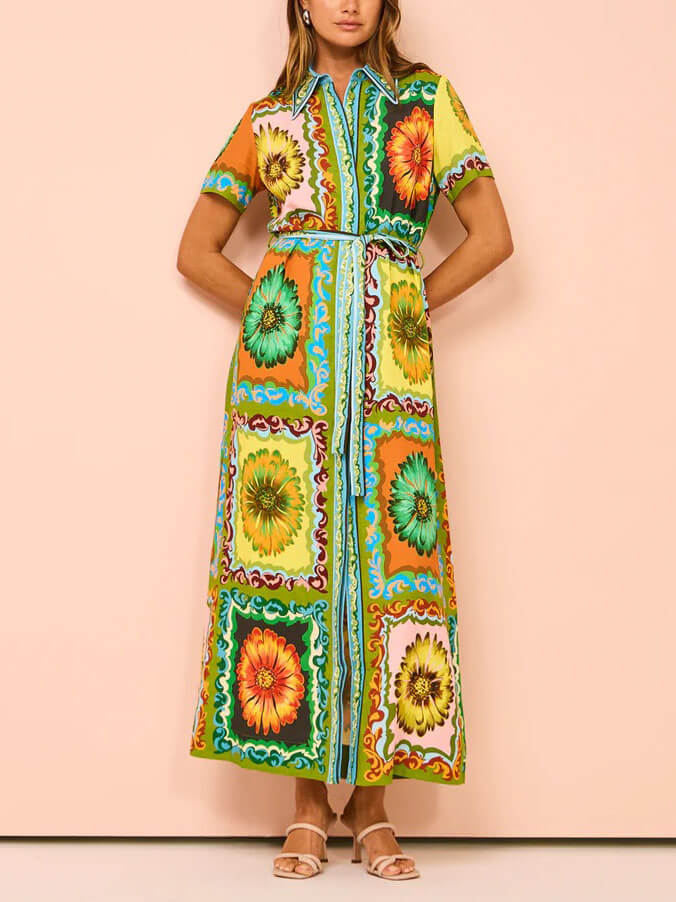 Special Sunflower Print Midi Dress – Likemychoice