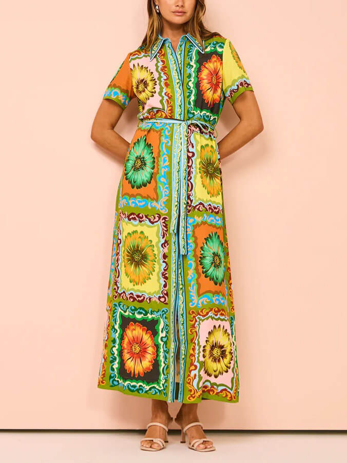 ♡ Sunflower-PrintedMidiDress M Special Sunflower Print Midi Dress – Likemychoice