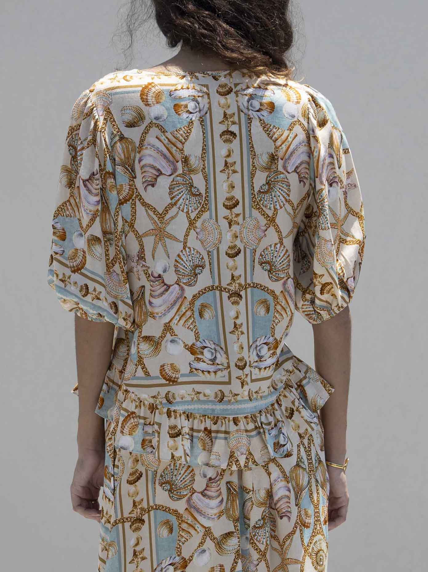 Exquisite Ocean Treasure Print Loose Tank Top