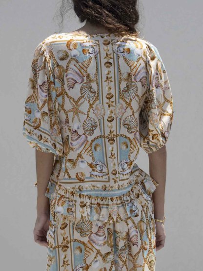 Exquisite Ocean Treasure Print Loose Tank Top