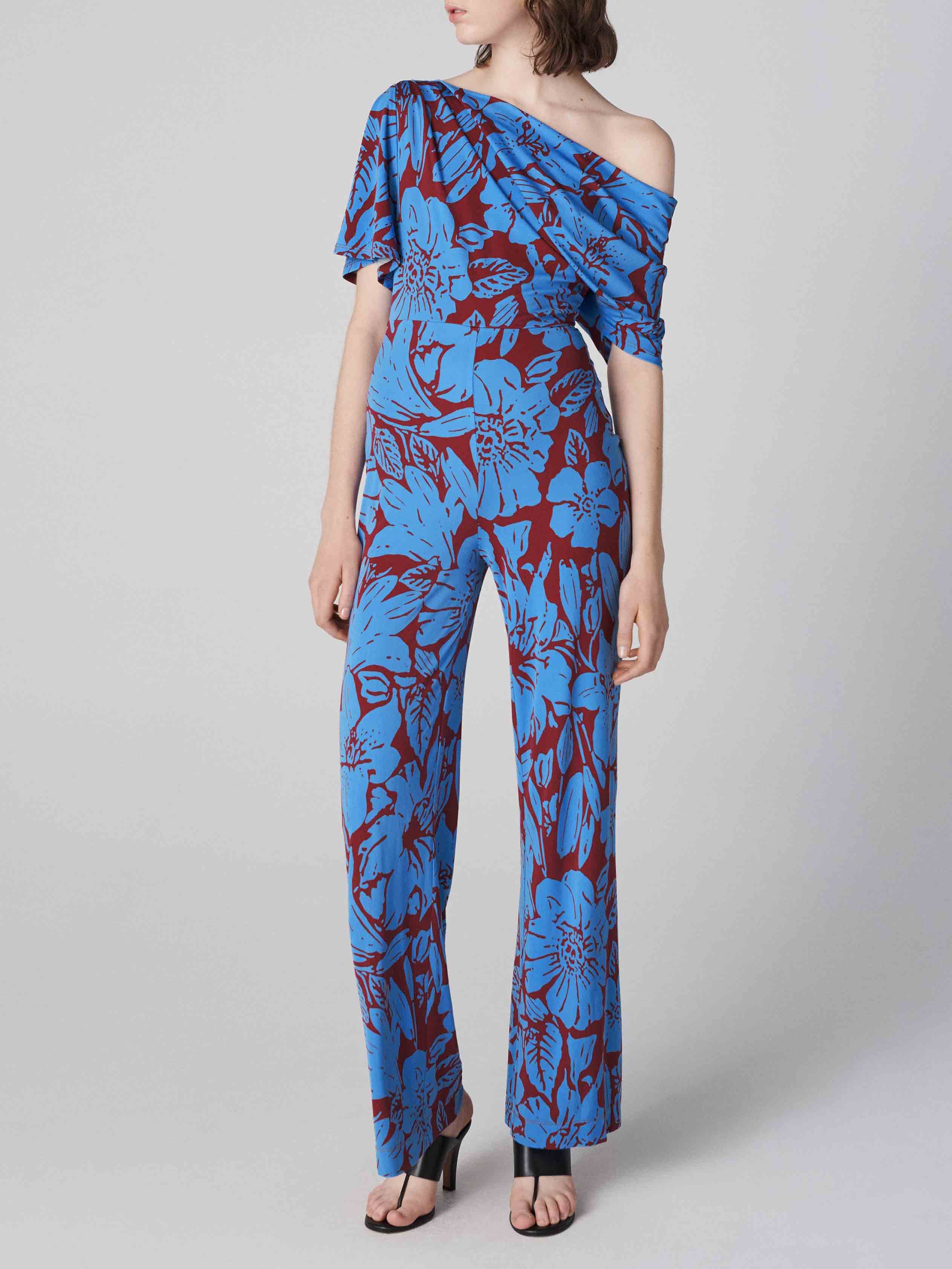 Delicate Off-the-shoulder Neckline Floral Print Jumpsuit