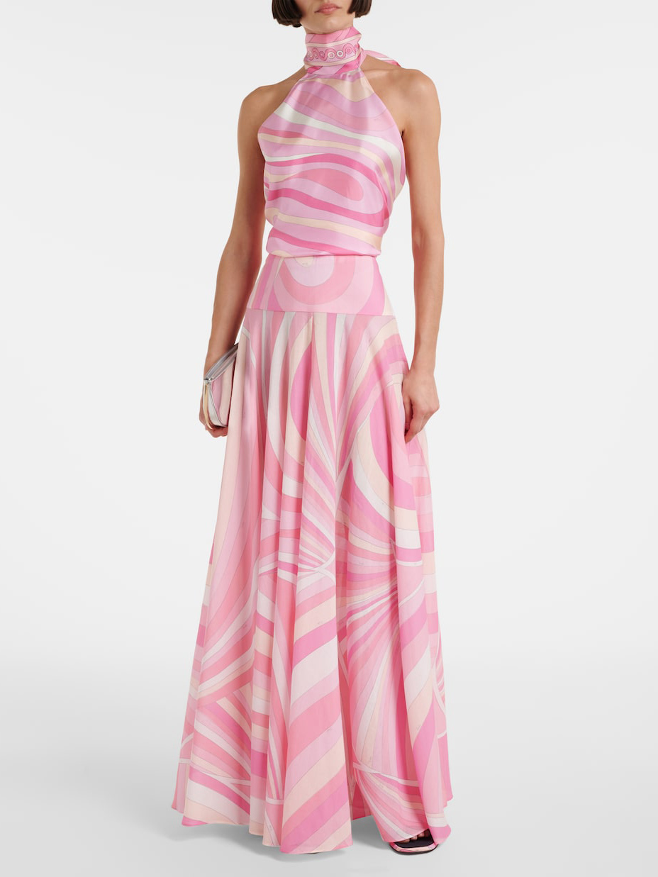 Unique Abstract Swirl Print Skirt Two-piece Set