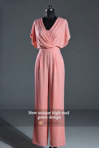 Elegant Draped Cross V-Neck Jumpsuit